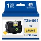 Ruban compatible Brother TZe661 - Texte noir sur fond jaune Ruban compatible Brother TZe661 - Texte noir sur fond jaune