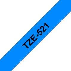 Ruban compatible Brother TZe521 - Texte noir sur fond bleu
