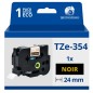 Ruban compatible Brother TZe354 - Texte doré sur fond noir Ruban compatible Brother TZe354 - Texte doré sur fond noir