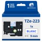 Ruban compatible Brother TZe223 - Texte bleu sur fond blanc Ruban compatible Brother TZe223 - Texte bleu sur fond blanc
