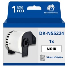 ✅ Brother DKN55224 - Étiquettes génériques non adhésives au format personnalisé - Largeur 54 mm x 30,48 mè en stock