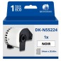Brother DKN55224 - Étiquettes génériques non adhésives au format personnalisé - Largeur 54 mm x 30,48 mètres - Texte noir sur