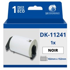 ✅ Étiquettes compatibles Brother DK11241 - 102x152 mm - 200 unités - Texte noir sur fond blanc couleur Blanc en stock
