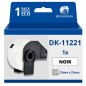 Étiquettes compatibles Brother DK11221 - 23x23 mm - 1000 unités - Texte noir sur fond blanc