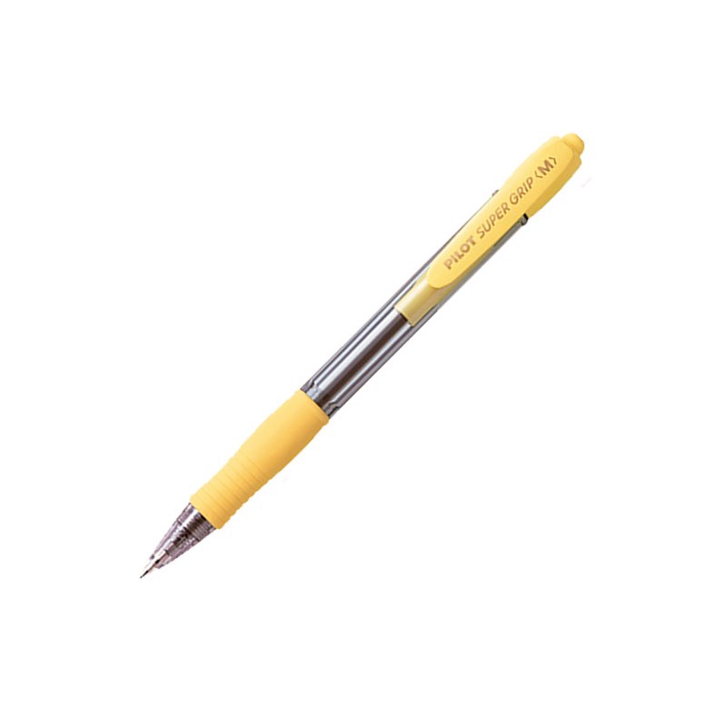 Stylo bille jaune Pilot SuperGrip lot de 12