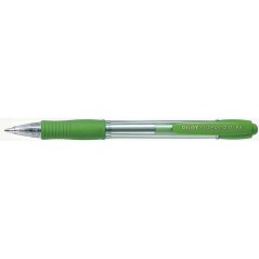stylo bille transparent grip vert
