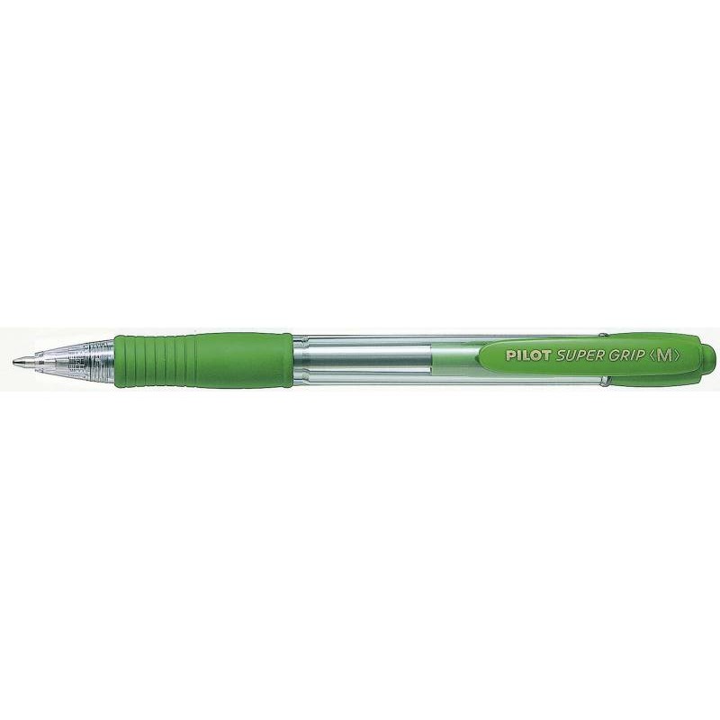 Stylo bille Pilot SuperGrip vert clair lot de 12