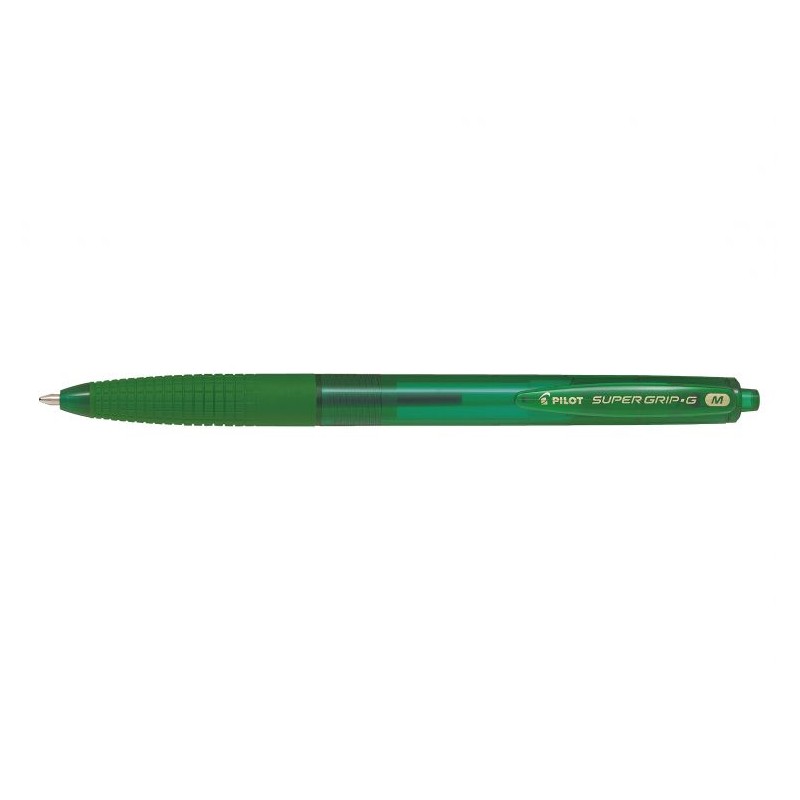 Stylo bille vert Pilot SuperGrip G lot de 12