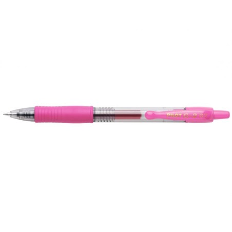 stylo gel rose grip transparent