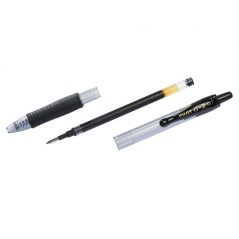 Stylo gel noir grip transparent