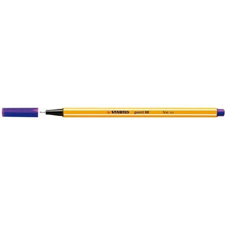 stylo fineliner jaune capuchon violet