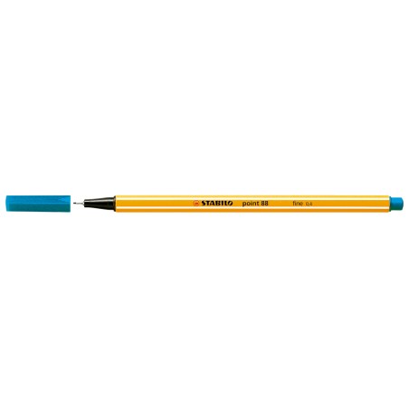 stylo fineliner jaune capuchon bleu