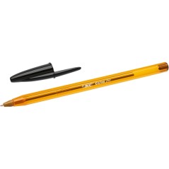 stylo bille orange capuchon noir