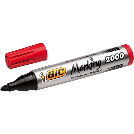 Marqueur permanent Bic Marking rouge lot de 12