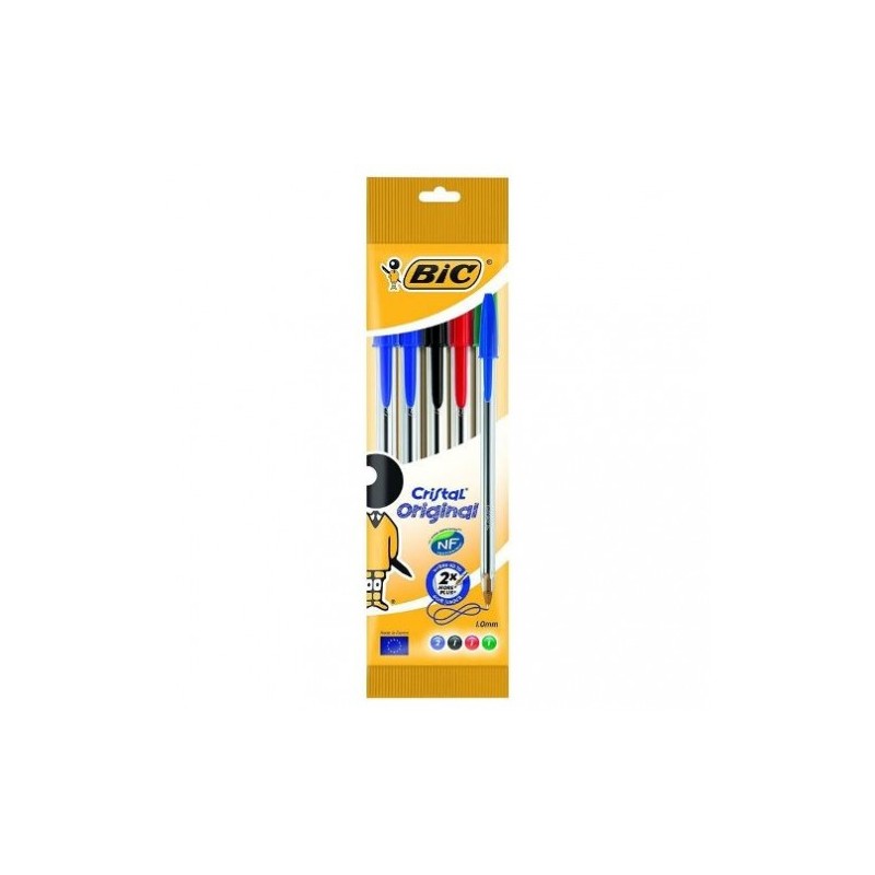 Stylo bille Bic Cristal lot de 5