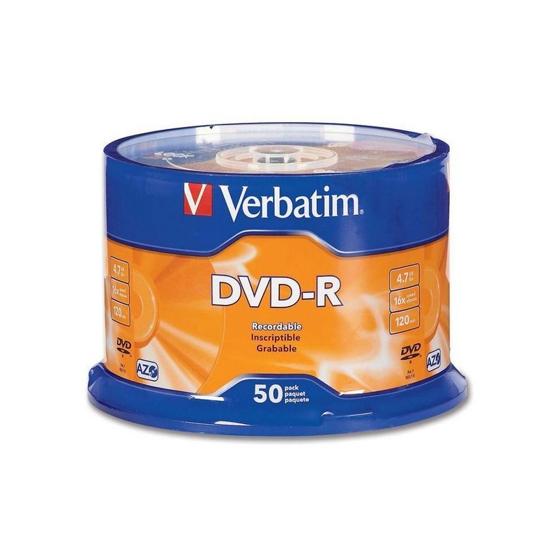 Verbatim DVD-R 16x 4,7 Go (Tarrina 50 Unités)