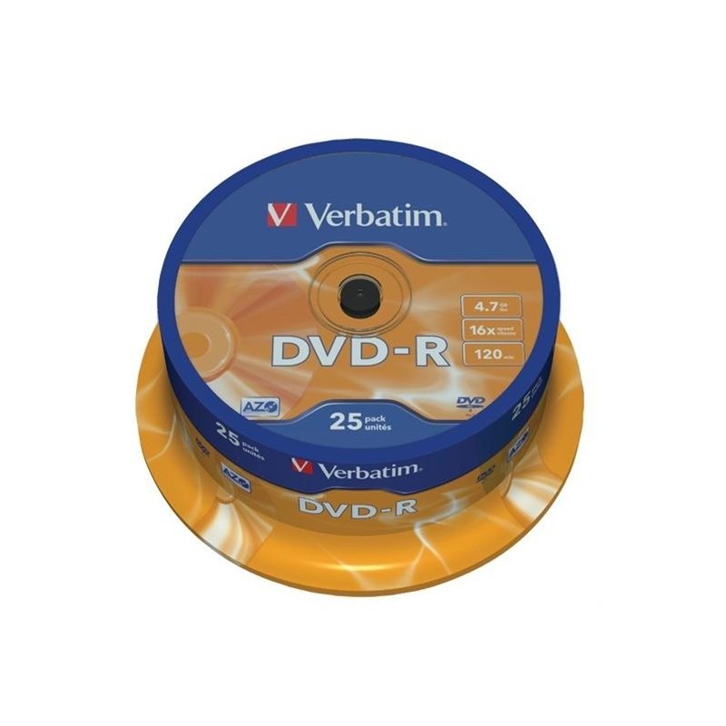 Verbatim DVD-R 16x 4,7 Go (Tarrina 25 Unités) Verbatim DVD-R 16x 4,7 Go (Tarrina 25 Unités)