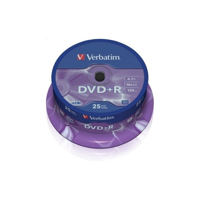 Verbatim DVD+R 16x 4,7 Go (Tarrina 25 Unités)