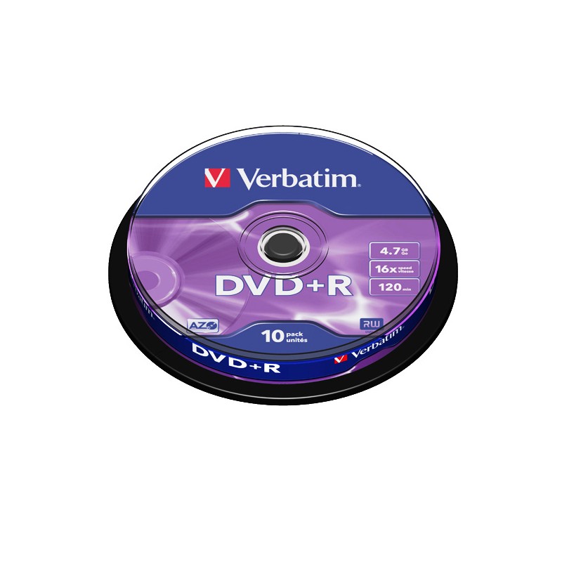 Verbatim DVD+R 16x 4,7 Go (Tarrina 10 Unités)