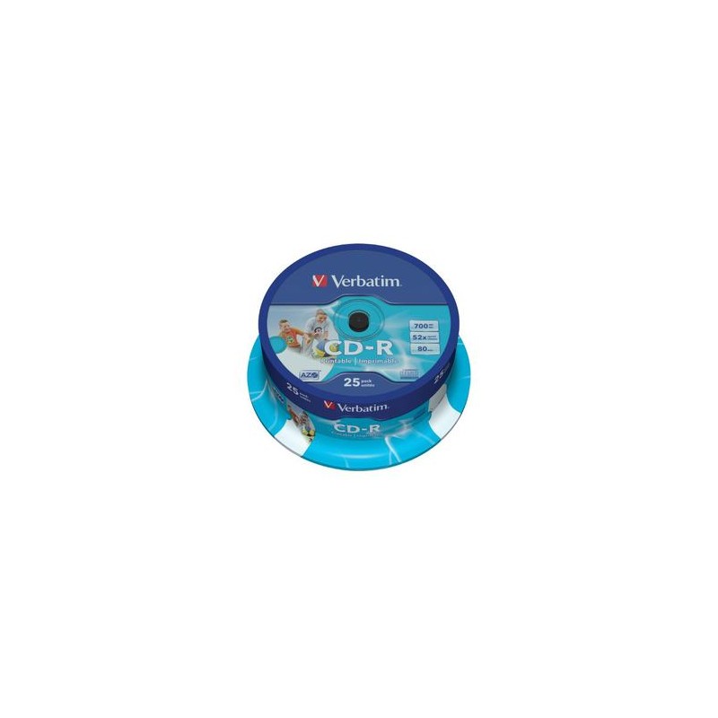 Verbatim CD-R Imprimables 52x 700Mo (Tarrine 25 Unités)