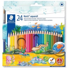 ✅ Staedtler Noris Aquarell 24 Crayons + Pinceau en stock