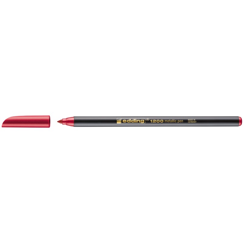 Edding 1200 Marqueur Permanent Rouge Lot de 10