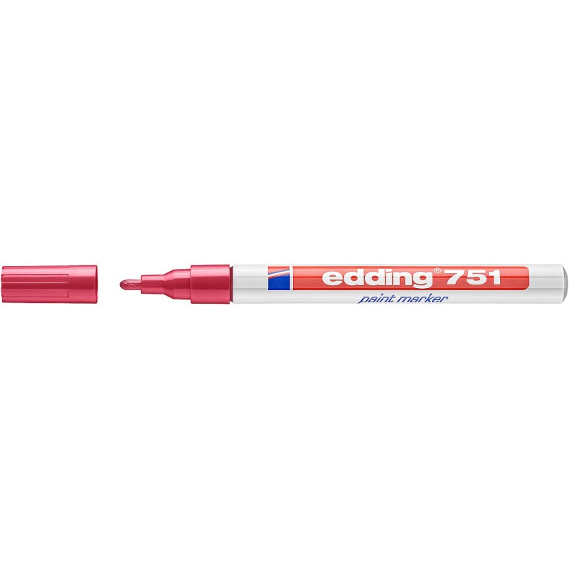 Edding 751 Marqueur Permanent Rouge Lot de 10