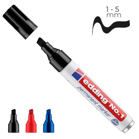 Marqueur permanent Edding N°1 noir lot de 10