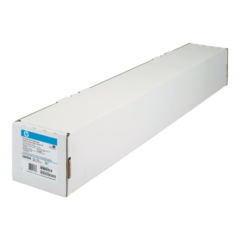Rouleau de papier traceur HP (C6035A) Blanc brillant pour jet d'encre - 610mm x 45.7m - 90gr