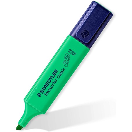 surligneur vert Staedtler capuchon bleu