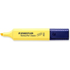 Surligneur jaune Staedtler capuchon bleu