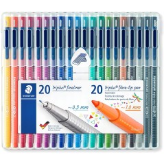 ✅ Staedtler Triplus Pack de 20+20 marqueurs couleur Plusieurs couleurs en stock