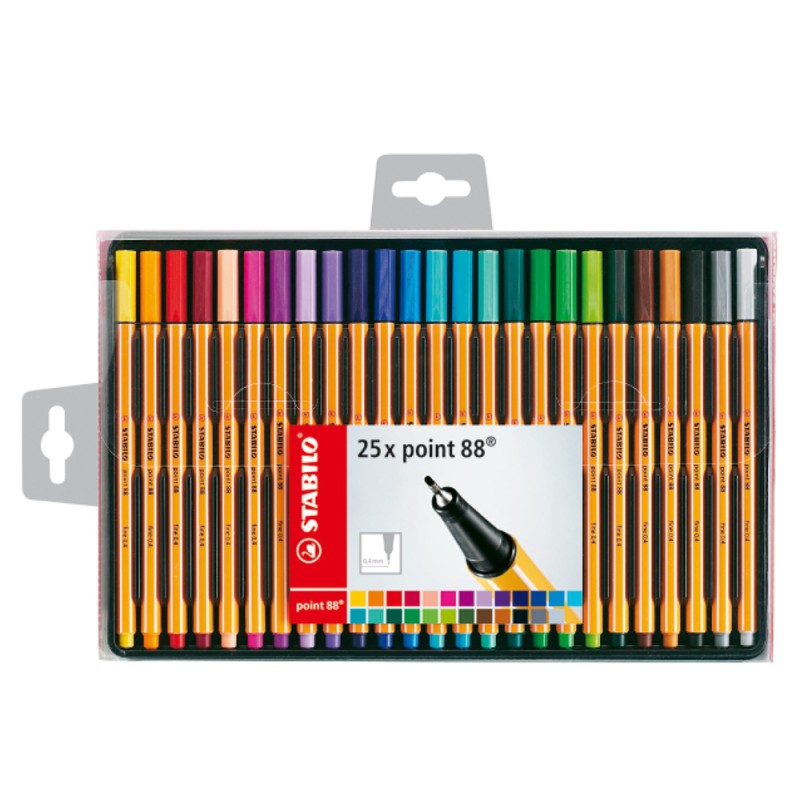 Stabilo Point 88 marqueurs lot de 25 couleurs assorties