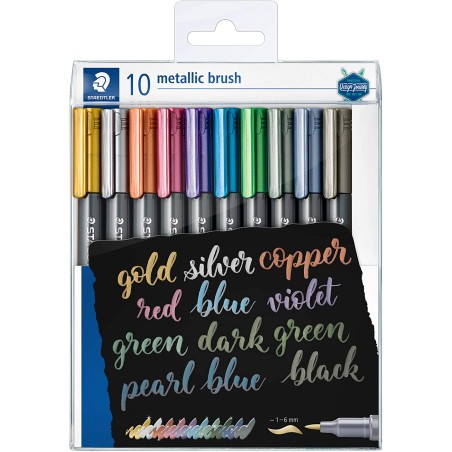 ✅ Staedtler Pack de 10 marqueurs permanents couleur Plusieurs couleurs en stock
