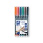 Marqueurs permanents Staedtler Lumocolor lot de 6 couleurs