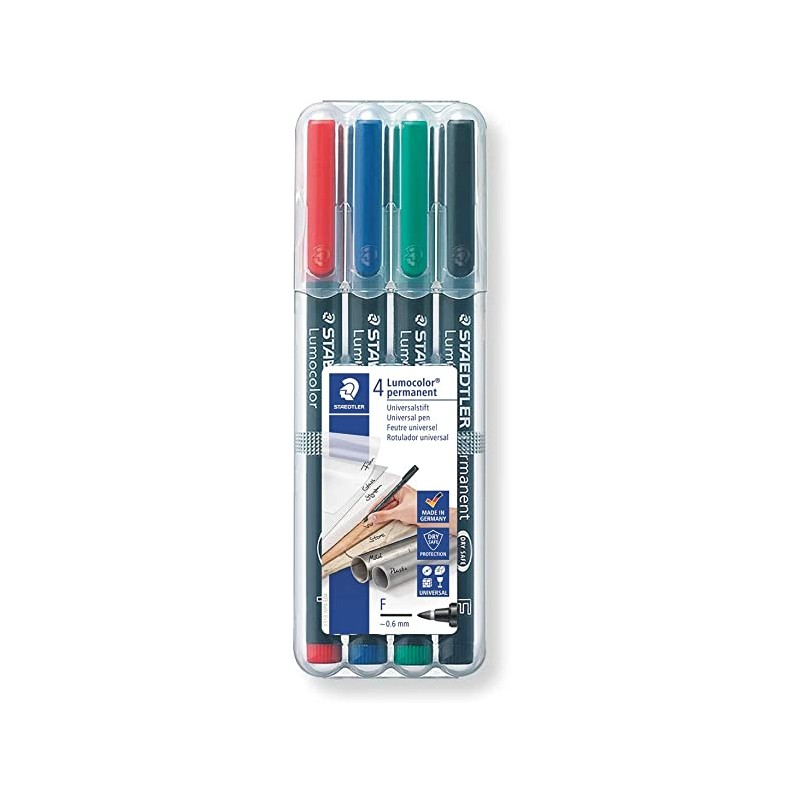 Marqueurs permanents Staedtler Lumocolor lot de 6 couleurs Marqueurs permanents Staedtler Lumocolor lot de 6 couleurs