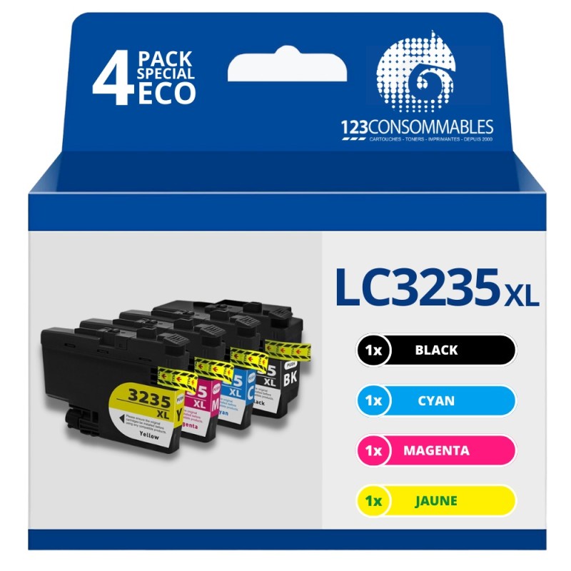 Pack compatible avec BROTHER LC-3235 4 cartouches Pack compatible avec BROTHER LC-3235 4 cartouches
