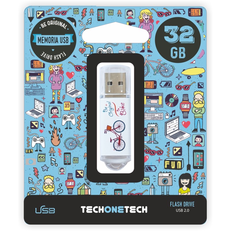 Clé USB TechOneTech Be Bike USB 2.0 32 Go Clé USB TechOneTech Be Bike USB 2.0 32 Go