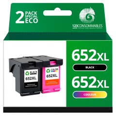 ✅ Pack compatible HP 652XL noir et couleur couleur pack en stock