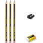 Crayons HB2 avec gomme et taille-crayon - Noris 120 Pack 3


