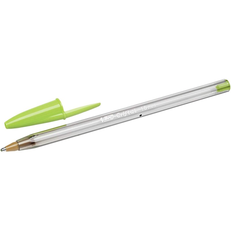 Stylo bille Bic Cristal Fun vert clair lot de 20