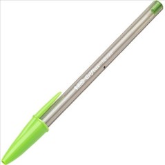 Stylo bille Bic Cristal Fun vert clair lot de 20