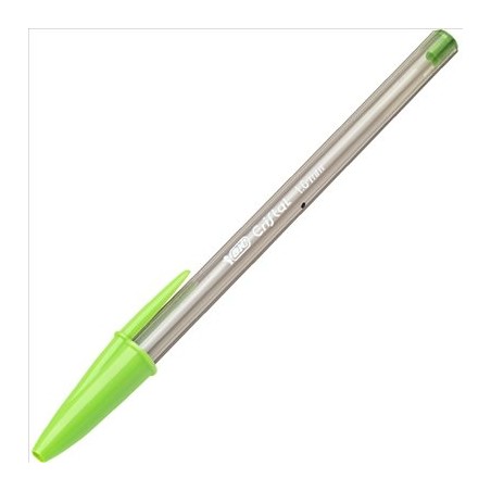 Stylo bille Bic Cristal Fun vert clair lot de 20