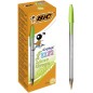 Stylo bille Bic Cristal Fun vert clair lot de 20
