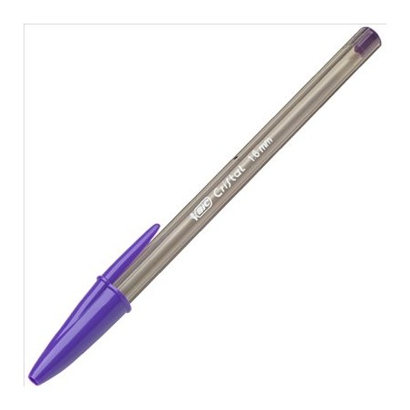 Stylo bille violet Bic Cristal Fun lot de 20