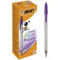 Stylo bille violet Bic Cristal Fun lot de 20