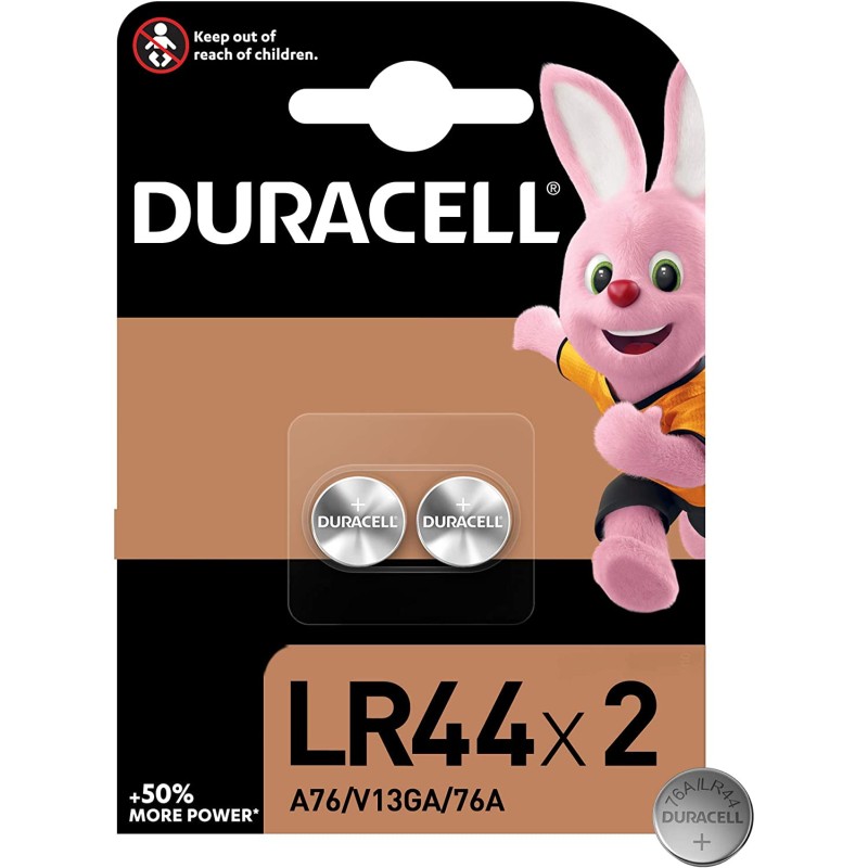 Piles bouton alcalines Duracell LR44 76A / A76 / V13GA 1.5V - 2 unités