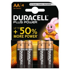 ✅ Piles alcalines de puissance Duracell MN1500B4 AA LR6 1.5V Plus (4 unités) en stock