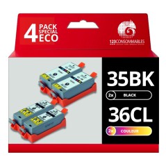 ✅ Pack compatible avec CANON PGI-35/CLI-36 4 cartouches couleur pack en stock