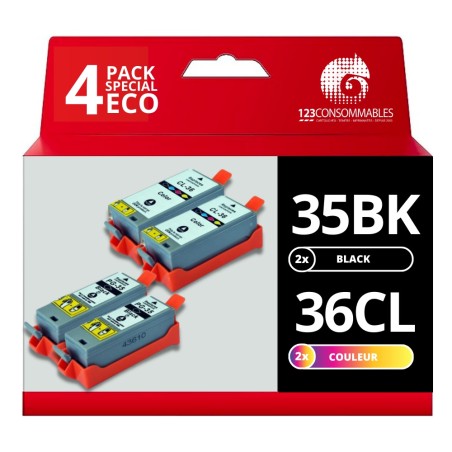 ✅ Pack compatible avec CANON PGI-35/CLI-36 4 cartouches couleur pack en stock
